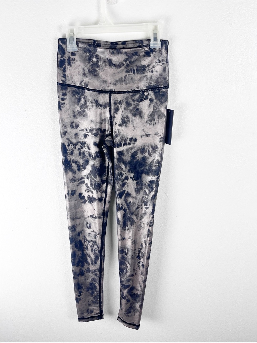 SAVVI Phoenix Black Metallic Full Length Leggings Size XS Workout Gym Athleisure